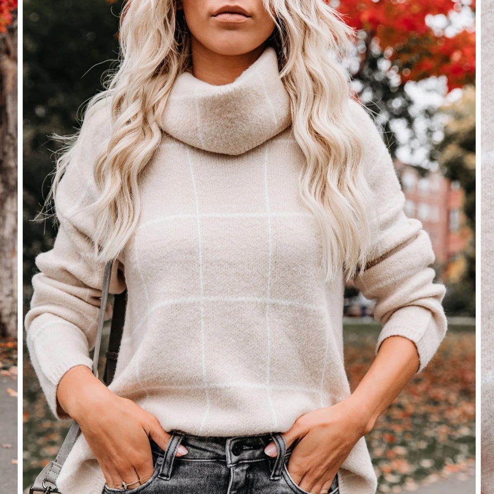 VICI On The Grid Cowl Turtleneck Sweater - Picture 2 of 6